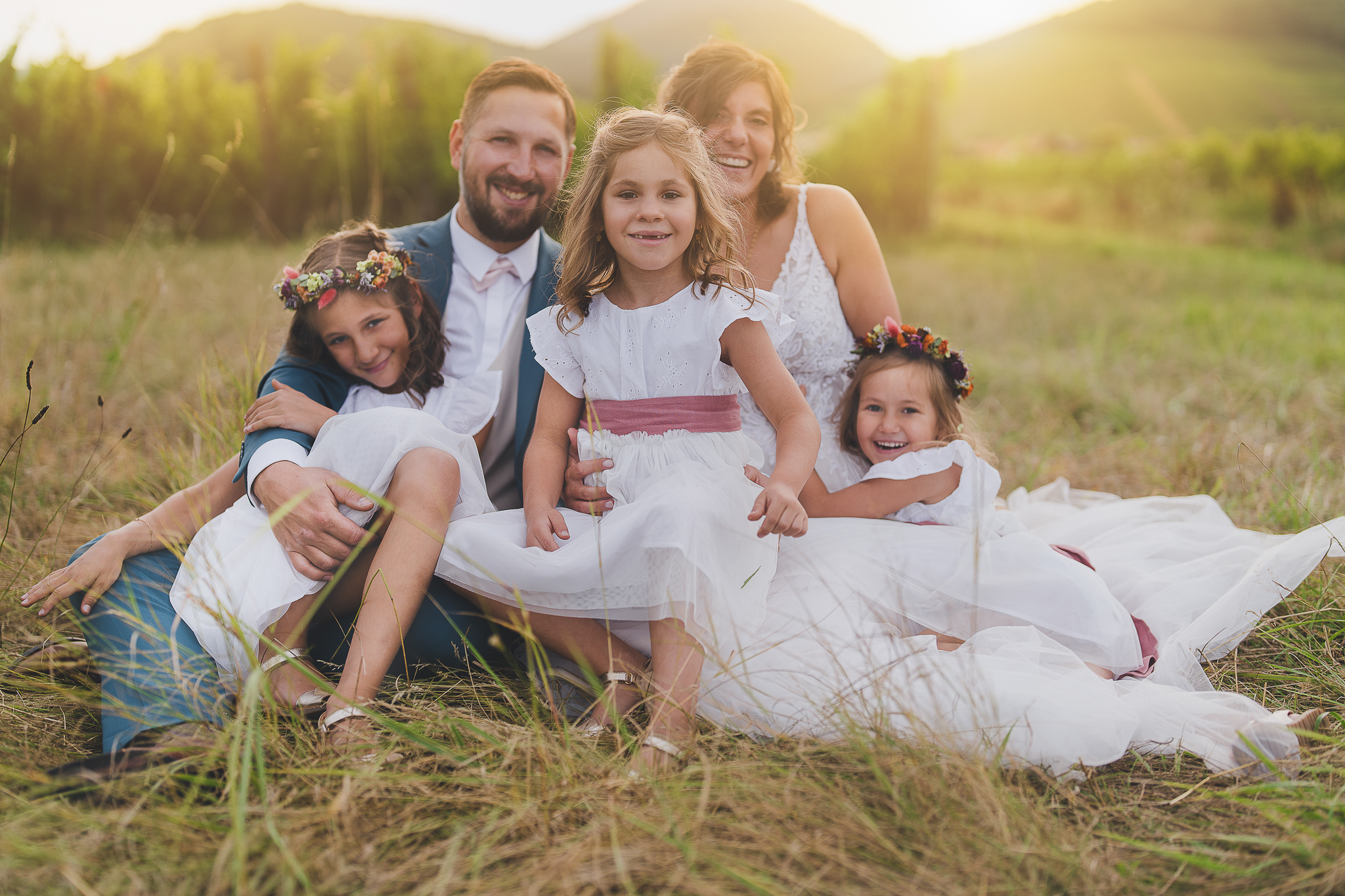 Portrait de famille invités mariage Sélestat